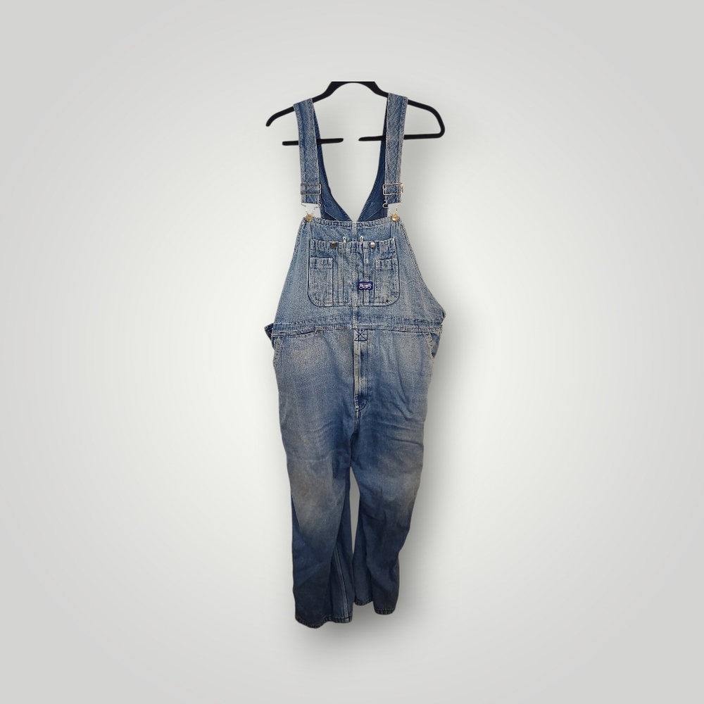 Vintage 50s Big Smith Overalls Distressed Bib Denim Union 44x22